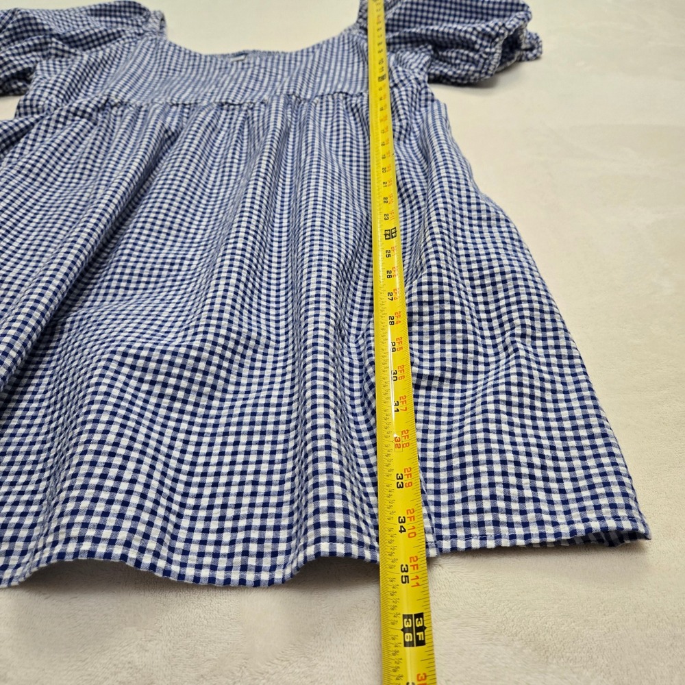 Old Navy Blue Gingham Puff Sleeve Smocked Back Mini Dress with Pockets XL - Picture 4 of 10